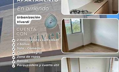 SE ARRIENDA APARTAMENTO EN URBANIZACION VIVERDI - RIONEGRO
