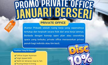Promo Private Office Januari Berseri! Diskon 10% Ruang Kantor Full Furnished di Kelapa Gading