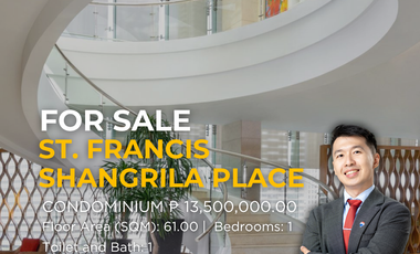 For Sale 1 Bedroom Corner Unit St. Francis Shangrila Place