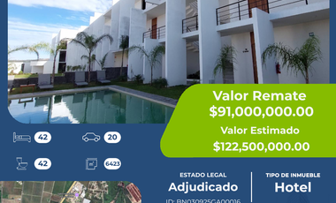 Hotel boutique en venta en Los Pérez, Ezequiel Montes, Querétaro, 25 habitaciones, 6,423 m² (Remate bancario)