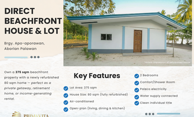 Beachfront House and Lot Property For Sale in Palawan near Puerto Princesa