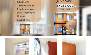 Mini depas en Pre Venta Urb Ttio 64.29 m2 residencial Munay