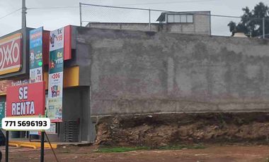 Terreno comercial en RENTA,  321 m2 a un costado de Oxxo Nopancalco.  Pachuca Hgo.