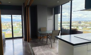 Rento precioso loft amueblado de 1 recamara en Torre Bagá zona Angelopolis y Tec. de Monterrey sobre Via Atlixcayotl cochera dos autos $15,000