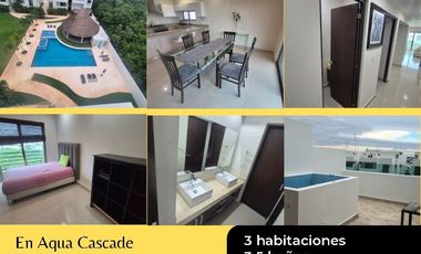 DEPARTAMENTO EN RENTA CONDOMINIO CASCADES, RESIDENCIAL AQUA, AV. HUAYACAN, CANCÚN, Q. ROO