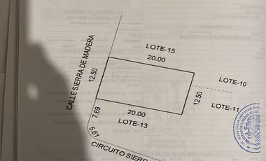 VENTA DE TERRENO EN ZANDA RESIDENCIAL FRENTE AREA VERDE