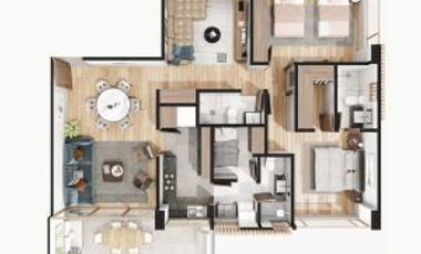 Departamento exclusivo en venta en Bosque Real con Terraza y Asador