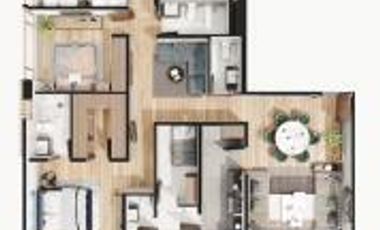 Departamento exclusivo en venta en Bosque Real con Terraza y Asador