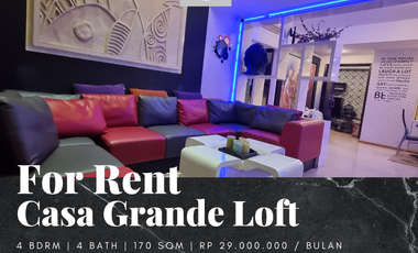 Disewakan Apartement Casa Grande Type Loft 3BR+1 Full Furnished