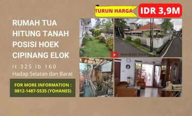 Rumah Hitung Tanah Posisi Hoek Lt 325 Cipinang Elok dekat Rawamangun