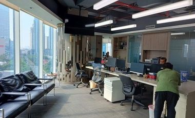 Office for Rent at 18 Parc Place 149 M2, Furnished in SCBD with MRT Access