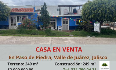 Casa en Paso de Piedra, Valle de Juárez, Jalisco