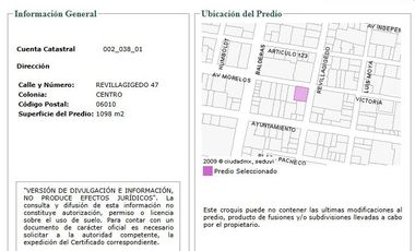 EDIFICIO EN VENTA EN Revillagigedo COLONIA CENTRO DE LA CIUDAD DE MEXICO DE REMATE