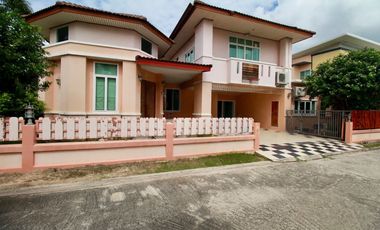 For Sale: 2-Storey Corner House, 112 Sq.Wa, 6 Bedrooms Baan Suan Suksiri Village, Noen Phra, Rayong. Close to Bangkok Hospital Rayong and Map Ta Phut