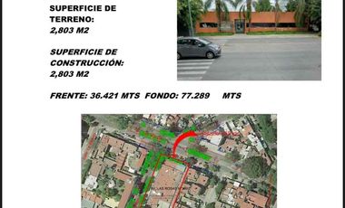 TERRENO EN RENTA USO DE SUELO MIXTO EN AVENIDA DE LAS ROSAS CHAPALITA