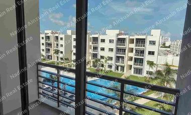 DEPARTAMENTO EN RENTA UBICADO EN RESIDENCIAL AV. HUAYACAN , LONG ISLAND  CANCÚN QUINTANA ROO. 2 RECÁMARAS, AMENIDADES, SEGURIDAD.