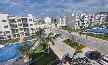 DEPARTAMENTO EN RENTA UBICADO EN RESIDENCIAL AV. HUAYACAN , LONG ISLAND  CANCÚN QUINTANA ROO. 2 RECÁMARAS, AMENIDADES, SEGURIDAD.