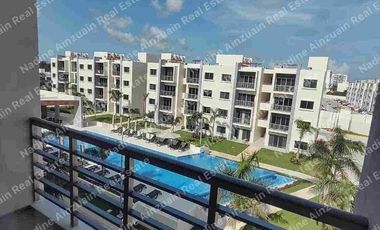 DEPARTAMENTO EN RENTA UBICADO EN RESIDENCIAL AV. HUAYACAN , LONG ISLAND  CANCÚN QUINTANA ROO. 2 RECÁMARAS, AMENIDADES, SEGURIDAD.