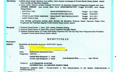 Dijual Tanah di Kebon Pala, Jakarta Timur, Luas 497 m2, SHM