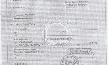 Dijual Tanah di Kebon Pala, Jakarta Timur, Luas 497 m2, SHM