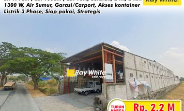 Dijual Gudang Siap Pakai di Kingkang Wonosari Akses Kontener