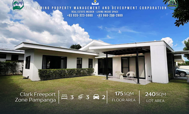 FOR RENT - 3 Bedroom Fully Furnished Bungalow House with Big Backyard for Rent in an Exclusive Subdivision inside Clark Freeport Zone Pampanga