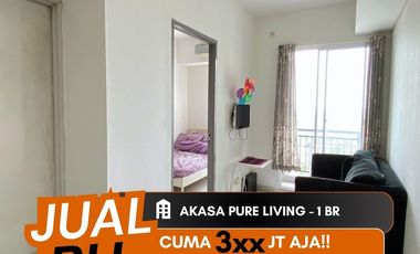 JUAL BU APARTEMEN AKASA PURE LIVING BSD 1BR SEMI FURNISHED