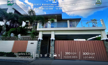 FOR RENT - 5 Bedroom Fully Furnished House with Pool for Rent in Secured Subdivision at Anunas Fil-Am Friendship Highway Angeles City Pampanga