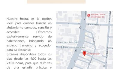 Hostal Quepay Servicios para Empresas - Hospedaje camas dobles con baño privado - Antofagasta, Chile