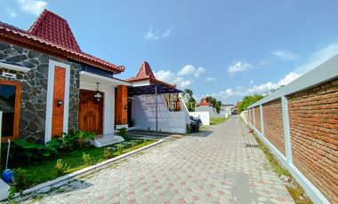 DIJUAL RUMAH CANTIK DESAIN ETNIK JAWA 600 JUTAAN SHM SIAP HUNI DI TLOGO PRAMBANAN