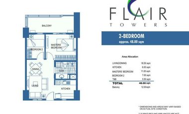 For Sale 2 Bedroom Condo Flair Towers Near Edsa and Pioneer Mandaluyong City