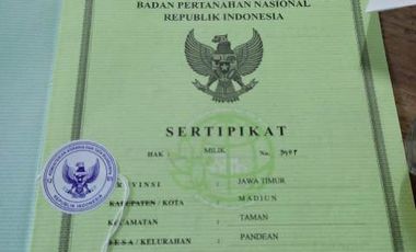 Dijual Tanah Strategis Dekat Bunderan Taman Kota Madiun