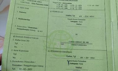 Dijual Tanah Strategis Dekat Bunderan Taman Kota Madiun