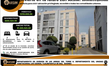 VENTA DE DEPARTAMENTO SOLO PAGO DE CONTADO-Calzada de Las Armas 100, MZ 006- Las Armas(Zona Ind.), Tlalnepantla de Baz, Estado de México,