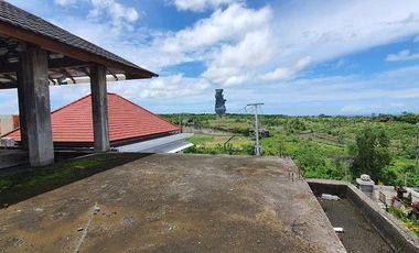 Freehold - Prime 543 sqm Land with Stunning Garuda Wisnu Kencana View & 80% Completed 3-Storey Home on it at an Exclusive Gated Community - BALI