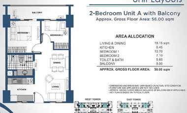 2 Bedroom Condo with Parking For Rent Lumiere Residences Pasig Blvd. Pasig City