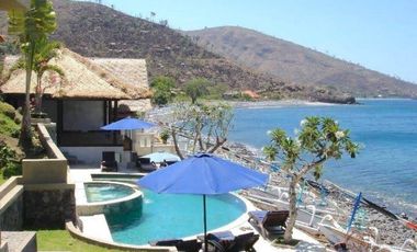 For Sale – Santorini-Style Beachfront Villa in Amed, Bali Coastal Elegance Meets Tropical Serenity