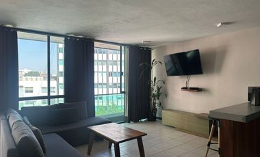 RENTA DE DEPARTAMENTO  SEMI AMUEBLADO NAPOLES  2 MINUTOS DE TORRE WTC Y CENTER PEPSI