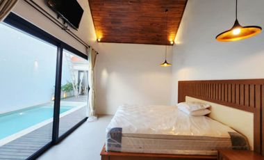 Villa minimalis design Mediterranian dijual di Sanur.