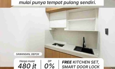 RMH BARU 2 LANTAI HARGA 400 JUTAAN KONSEP APARTHOUSE FASILITAS KOMPLIT DI JALAN UTAMA
