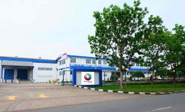 Di jual pabrik / gudang ex pabrik filter air luas 1 ha hektar / 10.593 m2 bangunan 3.500 m2 dekat pintu tol di dalam kawasan Surya cipta karawang