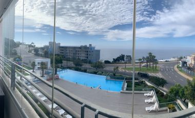 Arrendamos depto amoblado con vista frontal al mar.