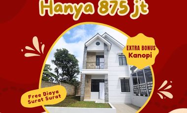 Rumah Modern 2 lt Harga Bersahabat dekat Alun Alun Cimahi Bonus Kanopi