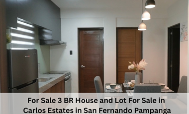 For Sale 3 BR House and Lot For Sale in  Carlos Estates in San Fernando Pampanga