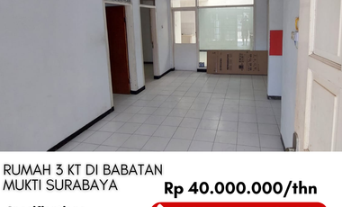 Disewakan Rumah 3 Kamar Cuma 40 Juta di Babatan Mukti Wiyung Surabaya