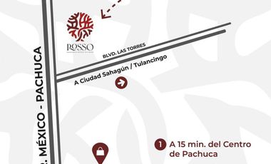 Lotes habitacionales en Venta en Pachuca. Zona Sur. Rosso