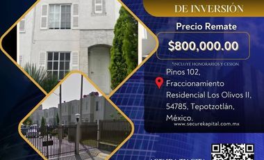 Casa en recuperación bancaria en MZ 012, Fraccionamiento Los Olivos II, San José del Puente, Estado de México. (NO SE ACEPTAN CREDITOS)