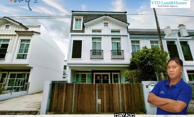 For sale/rent 2-storey townhome near Mega Bangna, best location in the area, Indy 2 Bangna-Ramkhamhaeng 2, corner house with mezzanine in master bedro