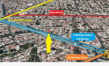 Terreno en Venta sobre Calzada Lázaro Cárdenas, Jardines del Bosque, Guadalajara
