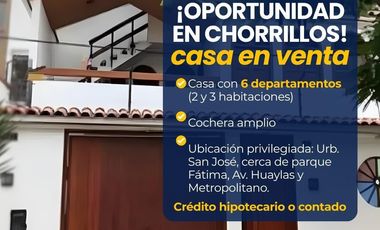 OPORTUNIDAD SE VENDEN 2 CASAS EN UNA CON 6 DEPARTAMENTOS